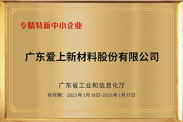 广东省专精特新证书