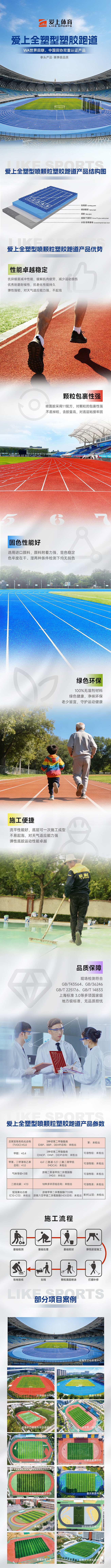 全塑型喷颗粒塑胶跑道